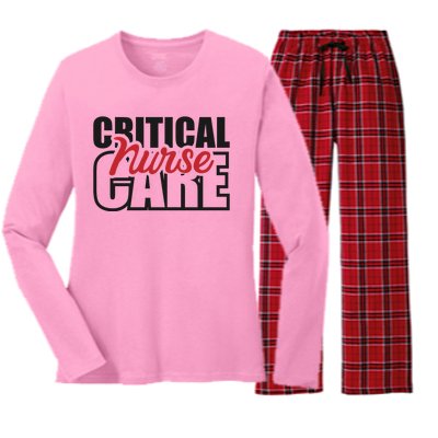 Critical Care Nurse Gift Women's Long Sleeve Flannel Pajama Set 