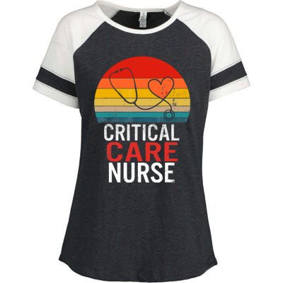 Critical Care Nurse ICU Nurses Week Intensive Care Graduate Enza Ladies Jersey Colorblock Tee