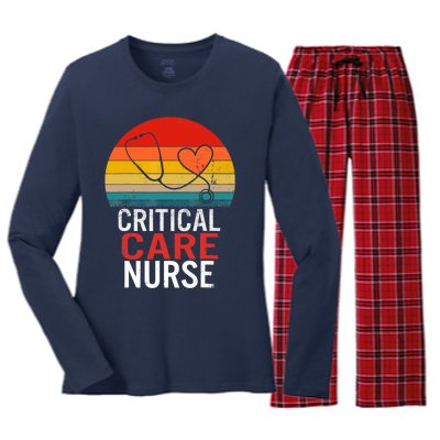 Critical Care Nurse ICU Nurses Week Intensive Care Graduate Women's Long Sleeve Flannel Pajama Set 