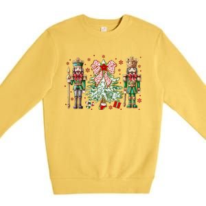 Chinoiserie Christmas Nutcracker Christmas Tree Coquette Bow Premium Crewneck Sweatshirt