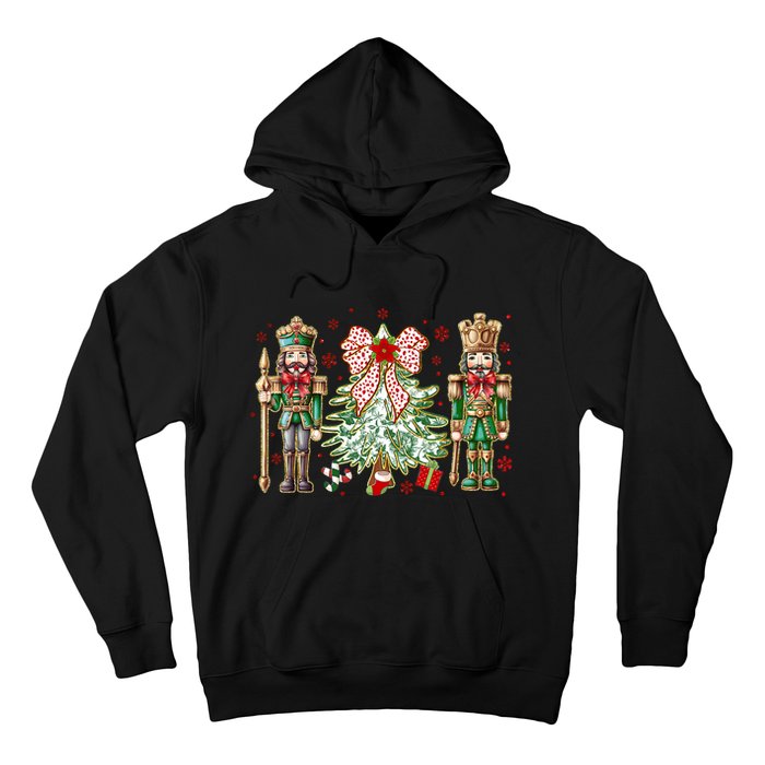 Chinoiserie Christmas Nutcracker Christmas Tree Coquette Bow Hoodie