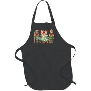 Chinoiserie Christmas Nutcracker Christmas Tree Coquette Bow Full-Length Apron With Pockets