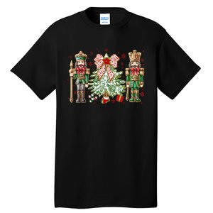 Chinoiserie Christmas Nutcracker Christmas Tree Coquette Bow Tall T-Shirt