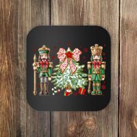 Chinoiserie Christmas Nutcracker Christmas Tree Coquette Bow Coaster