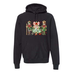 Chinoiserie Christmas Nutcracker Christmas Tree Coquette Bow Premium Hoodie