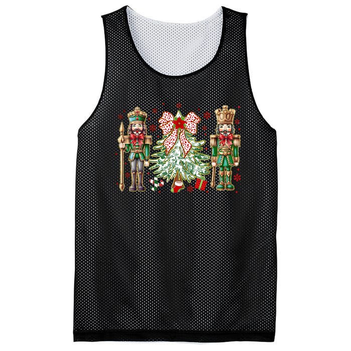 Chinoiserie Christmas Nutcracker Christmas Tree Coquette Bow Mesh Reversible Basketball Jersey Tank