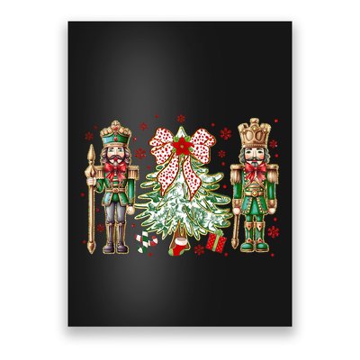 Chinoiserie Christmas Nutcracker Christmas Tree Coquette Bow Poster