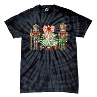 Chinoiserie Christmas Nutcracker Christmas Tree Coquette Bow Tie-Dye T-Shirt