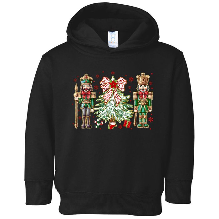 Chinoiserie Christmas Nutcracker Christmas Tree Coquette Bow Toddler Hoodie