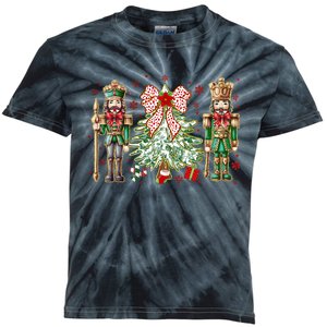 Chinoiserie Christmas Nutcracker Christmas Tree Coquette Bow Kids Tie-Dye T-Shirt