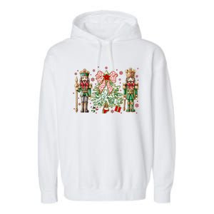 Chinoiserie Christmas Nutcracker Christmas Tree Coquette Bow Garment-Dyed Fleece Hoodie