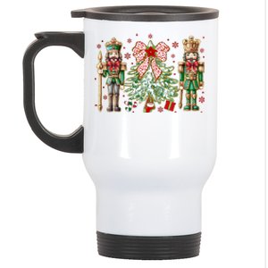 Chinoiserie Christmas Nutcracker Christmas Tree Coquette Bow Stainless Steel Travel Mug