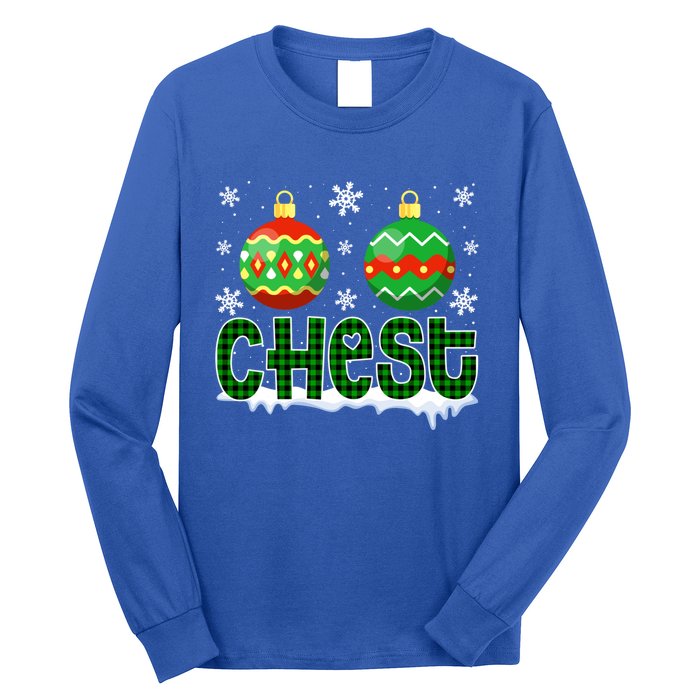 Christmas Chest Nuts Matching Couple Chestnuts Xmas Chest Great Gift Long Sleeve Shirt