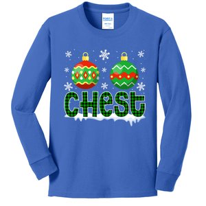 Christmas Chest Nuts Matching Couple Chestnuts Xmas Chest Great Gift Kids Long Sleeve Shirt