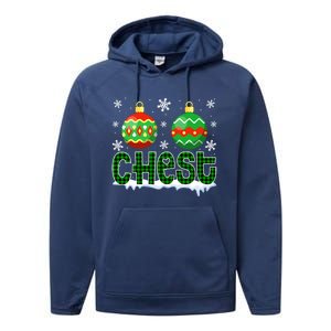 Christmas Chest Nuts Matching Couple Chestnuts Xmas Chest Great Gift Performance Fleece Hoodie