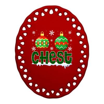 Christmas Chest Nuts Matching Couple Chestnuts Xmas Chest Great Gift Ceramic Oval Ornament