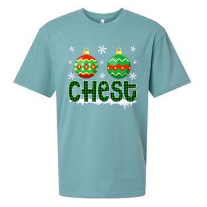 Christmas Chest Nuts Matching Couple Chestnuts Xmas Chest Great Gift Sueded Cloud Jersey T-Shirt