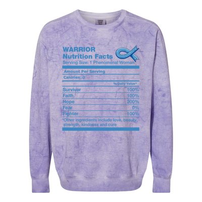 Colon Cancer Nutrition Facts Funny Colon Cancer Awareness Gift Colorblast Crewneck Sweatshirt