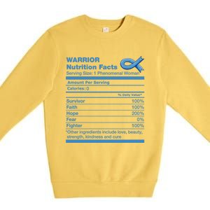 Colon Cancer Nutrition Facts Funny Colon Cancer Awareness Gift Premium Crewneck Sweatshirt