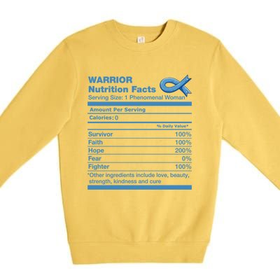 Colon Cancer Nutrition Facts Funny Colon Cancer Awareness Gift Premium Crewneck Sweatshirt