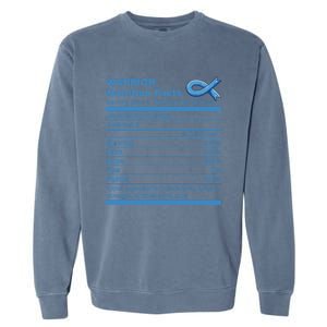 Colon Cancer Nutrition Facts Funny Colon Cancer Awareness Gift Garment-Dyed Sweatshirt