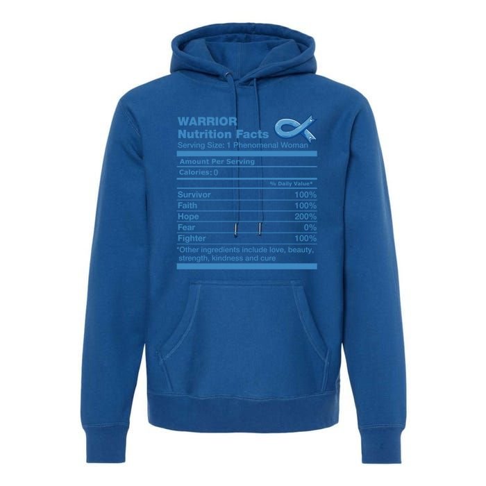 Colon Cancer Nutrition Facts Funny Colon Cancer Awareness Gift Premium Hoodie