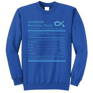 Colon Cancer Nutrition Facts Funny Colon Cancer Awareness Gift Tall Sweatshirt