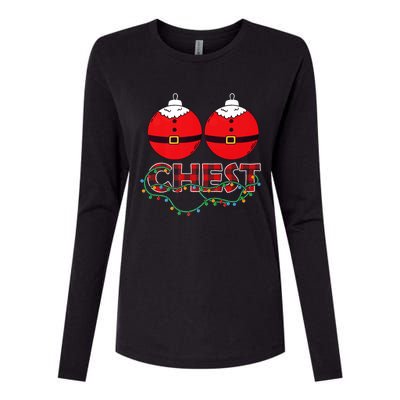 Chestnuts Chest Nuts Christmas Matching Christmas Couples Gift Womens Cotton Relaxed Long Sleeve T-Shirt