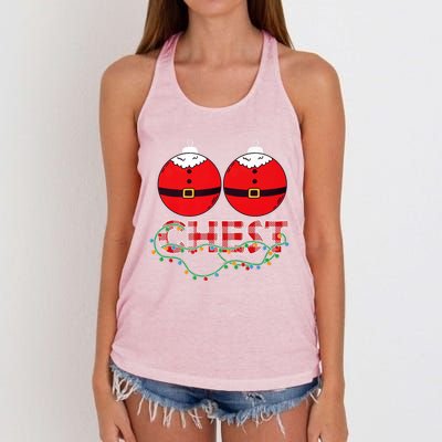 Chestnuts Chest Nuts Christmas Matching Christmas Couples Gift Women's Knotted Racerback Tank