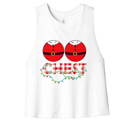 Chestnuts Chest Nuts Christmas Matching Christmas Couples Gift Women's Racerback Cropped Tank