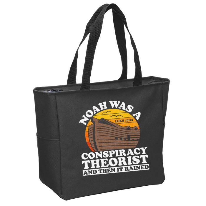 Conservative Christian Noah Was A Conspiracy Theorist Zip Tote Bag