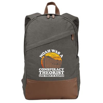Conservative Christian Noah Was A Conspiracy Theorist Cotton Canvas Backpack