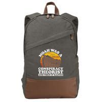Conservative Christian Noah Was A Conspiracy Theorist Cotton Canvas Backpack