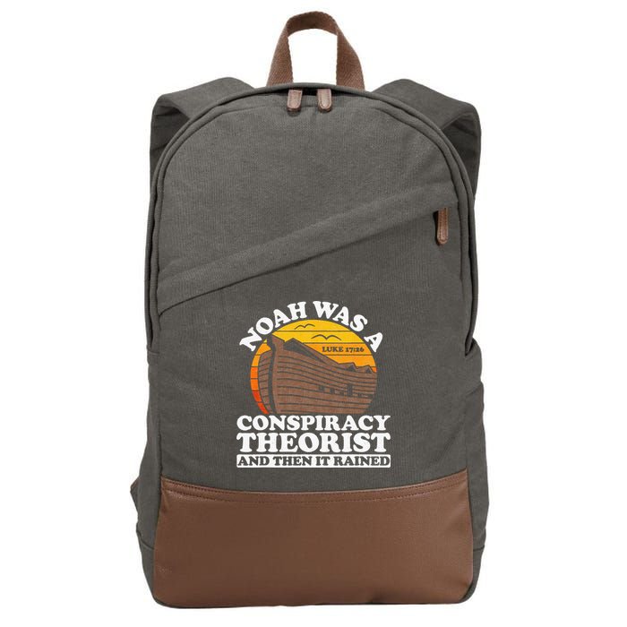 Conservative Christian Noah Was A Conspiracy Theorist Cotton Canvas Backpack