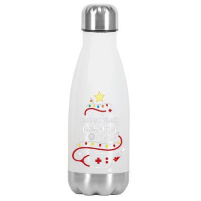 Christmas Cardiology Nurse Tech Cardiac Rehab Holiday Crew Stainless Steel Insulated Water Bottle