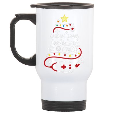 Christmas Cardiology Nurse Tech Cardiac Rehab Holiday Crew Stainless Steel Travel Mug