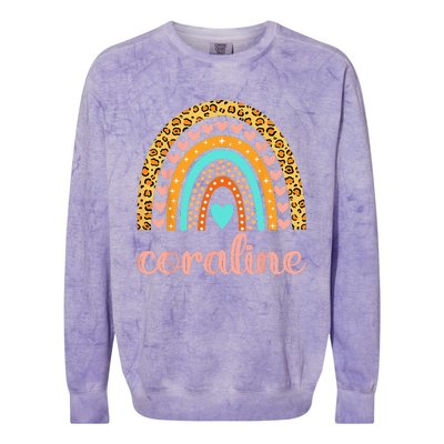 Coraline Coraline Name Birthday Gift Colorblast Crewneck Sweatshirt