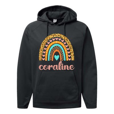 Coraline Coraline Name Birthday Gift Performance Fleece Hoodie