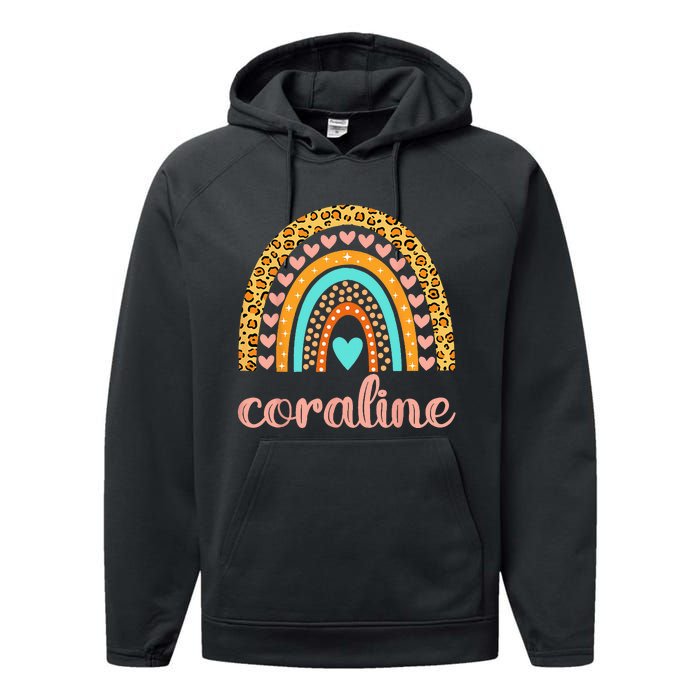 Coraline Coraline Name Birthday Gift Performance Fleece Hoodie