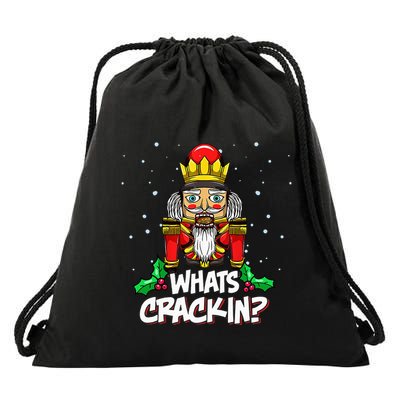 Crackin' Christmas Nutcracker Pajama Set Festive Family Drawstring Bag