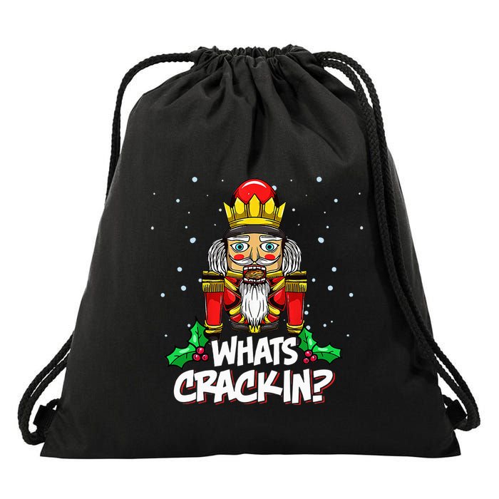 Crackin' Christmas Nutcracker Pajama Set Festive Family Drawstring Bag