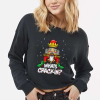 Crackin' Christmas Nutcracker Pajama Set Festive Family Cropped Pullover Crew