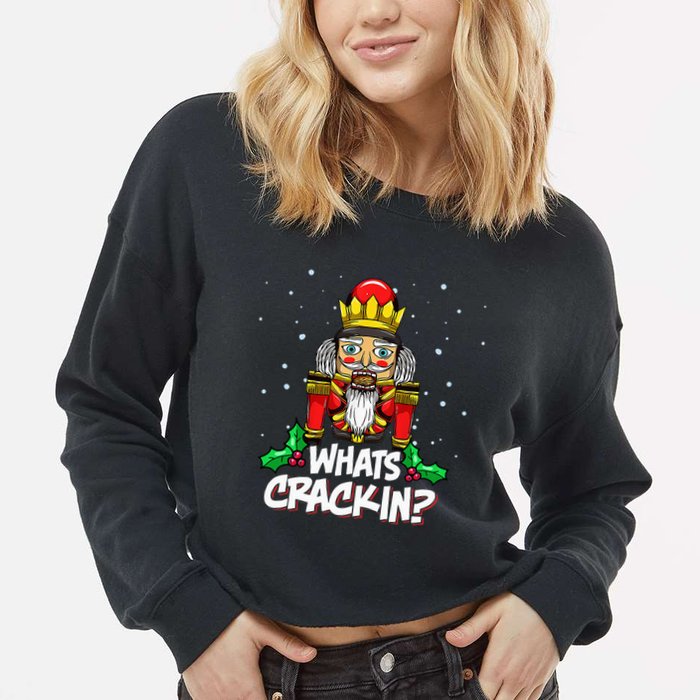 Crackin' Christmas Nutcracker Pajama Set Festive Family Cropped Pullover Crew