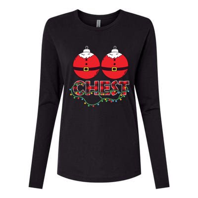 Chestnuts Chest Nuts Christmas Matching Christmas Couples Womens Cotton Relaxed Long Sleeve T-Shirt