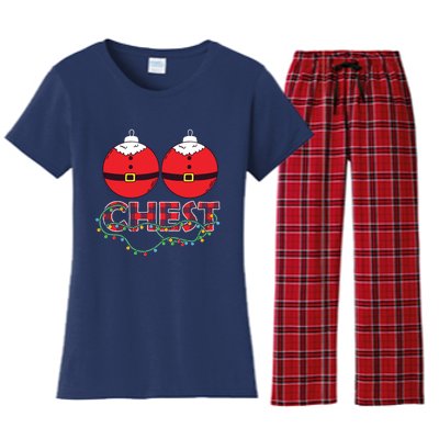 Chestnuts Chest Nuts Christmas Matching Christmas Couples Women's Flannel Pajama Set