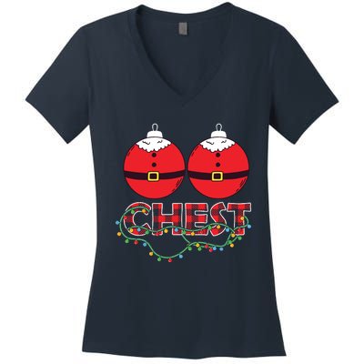 Chestnuts Chest Nuts Christmas Matching Christmas Couples Women's V-Neck T-Shirt