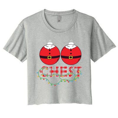 Chestnuts Chest Nuts Christmas Matching Christmas Couples Women's Crop Top Tee