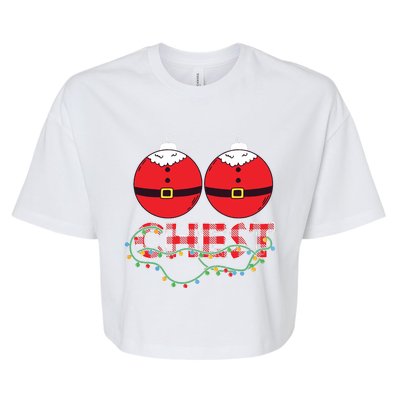 Chestnuts Chest Nuts Christmas Matching Christmas Couples Bella+Canvas Jersey Crop Tee