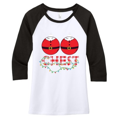 Chestnuts Chest Nuts Christmas Matching Christmas Couples Women's Tri-Blend 3/4-Sleeve Raglan Shirt