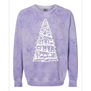 Christian Christmas Nativity Scene Xmas Tree Colorblast Crewneck Sweatshirt